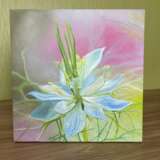 Oil Painting Flower Nigella Canvas on the subframe Oil paint Realism Russia 2021 - photo 6