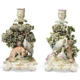 Chelsea Ceramic Factory. A PAIR OF CHELSEA-DERBY PORCELAIN FABLE CANDLESTICKS - photo 4