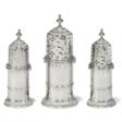 A SET OF THREE QUEEN ANNE SILVER CASTERS - Auktionsarchiv