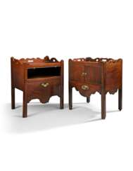 TWO GEORGE III MAHOGANY BEDSIDE COMMODES