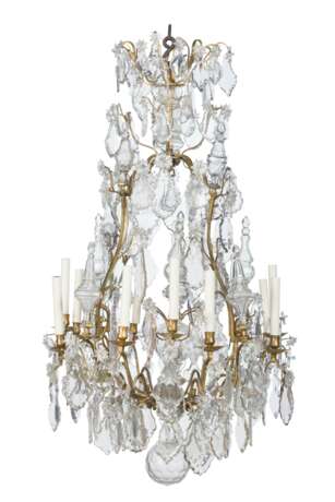 A FRENCH ORMOLU AND MOULDED AND CUT-GLASS TWELVE-LIGHT CHANDELIER - photo 2