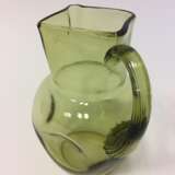 Glaskrug: Grünglas mit godroniertem Henkel, 19. Jahrhundert - Foto 1
