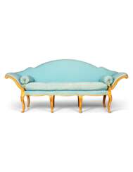 A NORTH ITALIAN PARCEL-GILT AND CREAM-PAINTED SOFA