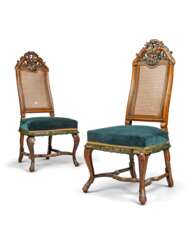 A MATCHED PAIR OF DUTCH WALNUT SIDE CHAIRS