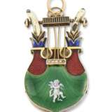 ANTIQUE VIENNESE GOLD AND ENAMEL LYRE-FORM WATCH, CIRCA 1810 - photo 3