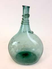 Handarbeits-Glas / Ballon / Flasche / Karaffe: grünes Glas, 19. Jahrhundert