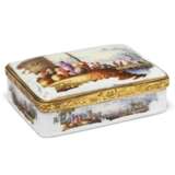 A GILT METAL-MOUNTED GERMAN PORCELAIN SNUFF-BOX AND COVER - photo 1