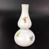 Kürbisvase / doppelt bauchige Vase: Meissen Porzellan, Dekor Blume 3, Goldrand, 1. Wahl, sehr gut. - photo 2