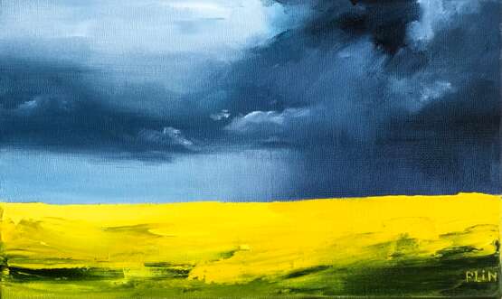 Design Painting “Thunderstorm in the field”, Canvas on the subframe, Oil, Contemporary art, Landscape painting, Russia, 2021 - photo 1