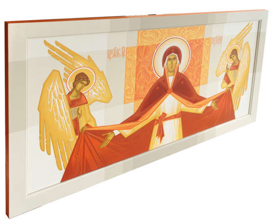 Icon “Protection of the Virgin”, Wood, Acrylic, Neo-Byzantine, Religious genre, Ukraine, 2016 - photo 4