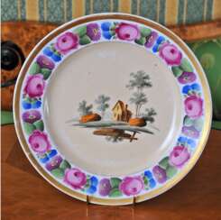 Plate with floral ornament porcelain
