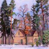 Gemälde „Landhaus früh. 20. Jahrhundert in Bucha“, Hartfaserplatte, Ölgemälde, Impressionismus, Landschaftsmalerei, Ukraine, 2021 - Foto 1