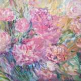 Painting “Peonies”, Canvas, Oil paint, Expressionist, flowers, Cyprus, 2017 - photo 1