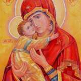 Icon “Vladimir Icon of the Mother of God”, Fiberboard, Oil on fiberboard, иконописная живопись, Иконопись, Ukraine, 2021 - photo 1