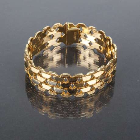Sehenswertes breites Gold-Armband, Gelbgold 750 / 18 Karat, Nobelmarke Franklin Mint, sehr elegant und schön. - Foto 2