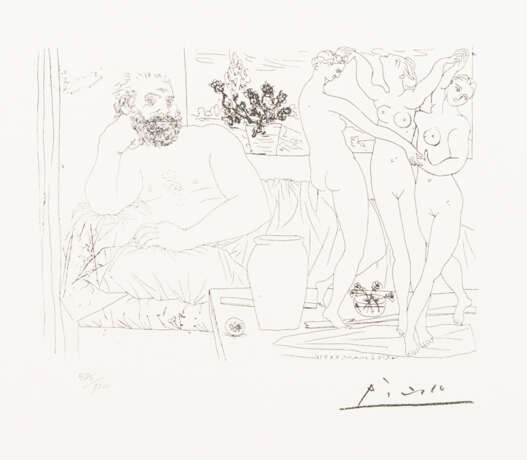 PABLO, Picasso (1881 Málaga - 1973 Mougins). 3 erotische Szenen aus "Suite Vollard". - Foto 4