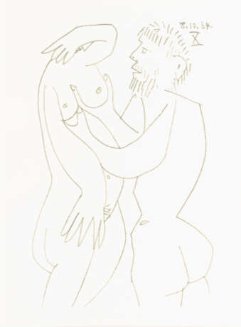 PICASSO, Pablo (1881 Málaga - 1973 Mougins). 5 erotische Werke: "Skizze anno 1964". - Foto 2