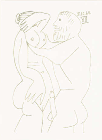 PICASSO, Pablo (1881 Málaga - 1973 Mougins). 5 erotische Werke: "Skizze anno 1964". - Foto 3