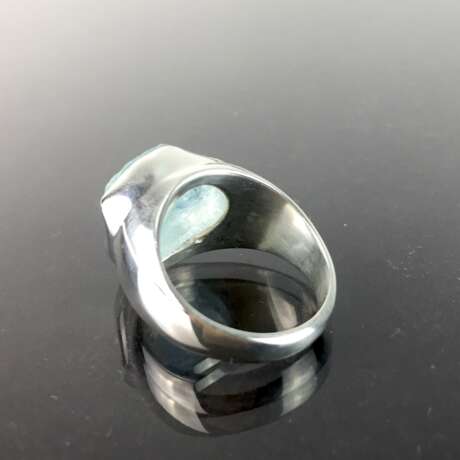 Designer-Ring mit natürlichem Aquamarin von ca. 9 Karat in Silber 925. - фото 2