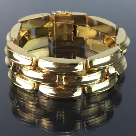 Hochkarätiges breites Gold-Armband: Gelbgold 750, drei-reihig, sehr elegant. - Foto 1