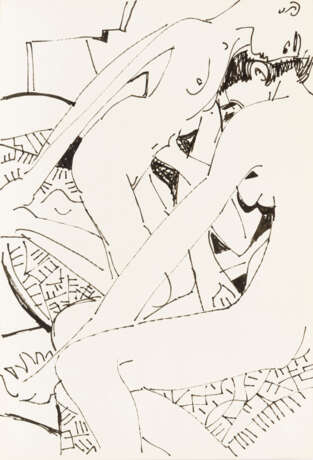 FRANK, Edvard (1909 Korschenbroich - 1972 Saarlouis). Fran, Edvard: 5 Erotische Zeichnungen. - Foto 1