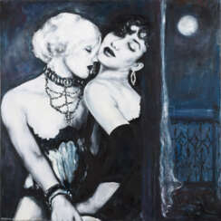 DIMITRIOU, Maria (*1964 Kromni). Erotische Szene mit 2 Damen.