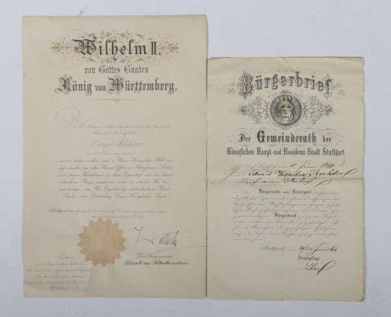 Kleine Sammlung Dokumente 5-teilig best aus: Patent als Hauptmann - фото 3
