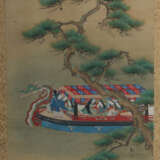 Seidenmalerei mit Drachenboot China - Foto 4