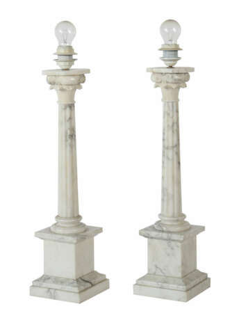 Paar Tischleuchter in Säulenform 1960er Jahre - Foto 1