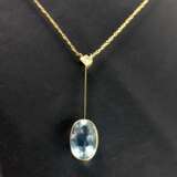 Elegantes Aquamarin-Diamant-Collier: Gelb-Gold 585, Art-Deko um 1930, sehr gut. - фото 1