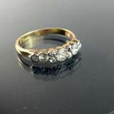 Eleganter Brillant-Ring: Gelb-Gold 585, 0,7 Karat, Wesselton / Weiß, Halb-Memory-Ring, sehr gut. - фото 1