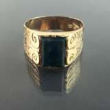 Herren-Ring: Gelb-Gold 333, Heliotrop, Jugendstil um 1920, sehr gut. - photo 2