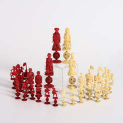 Schachspiel mit Elfenbeinfiguren