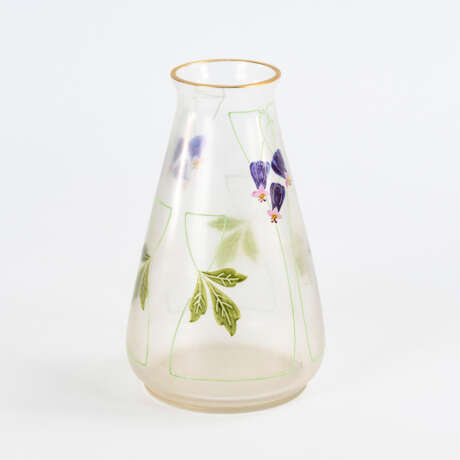 Jugendstil-Vase mit Emailmalerei - Foto 2