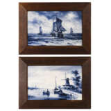 2 Fayence-Bilder mit Delfter Blaumalerei - photo 1
