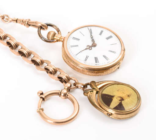 Damentaschenuhr mit Uhrenkette - photo 4