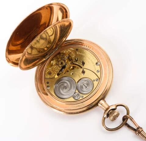 Vergoldete Savonnette mit langer Uhrenkette - Foto 5