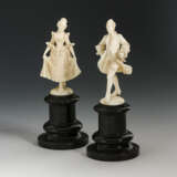 2 Elfenbeinfiguren: Rokoko-Dame und -Herr - фото 1