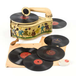 Kindergrammophon mit 6 Platten