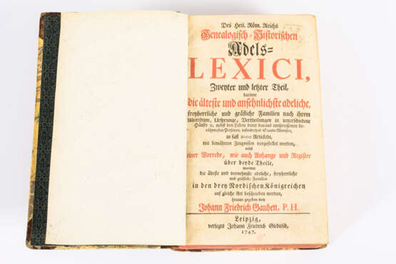 "Des Heil. Röm. Reichs Genealogisch-Historischen Adels-Lexici, Zweyter und letzter Theil" - photo 1