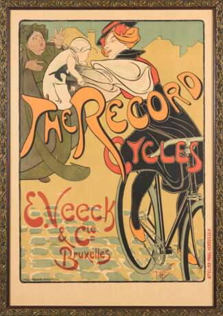 MIGNOT, Victor (1872 Brüssel - 1944 Paris). Victor Mionot; Lithographie Alteilier Pail  Verdussen, Brüssel - Jugendstilplakat "The Record". - фото 1