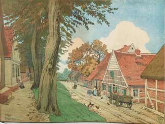 KALLMORGEN, Friedrich (1856 Altona - 1924 Grötzingen). "Gehöft".