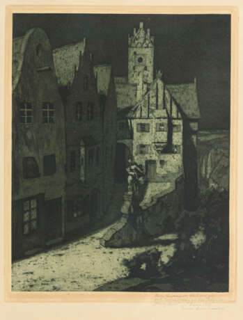 LIEBERMANN, Ernst (1869 Langemüß - 1960 Beuerberg). Liebermann, Ernst: Nächtliche Stadtansicht. - фото 1