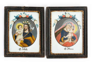 Paar Hinterglasbilder: "Joseph" und "Maria"
