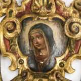Votivtafel, Madonna-Andachtsbild und 2 Schnitzmedaillons mit Maria und Jesus - photo 2