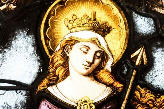 Bleiglas-Einhängebild mit Heiligendarstellung - Foto 2