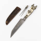Messer mit Perlmuttgriff und Lederscheide - photo 2