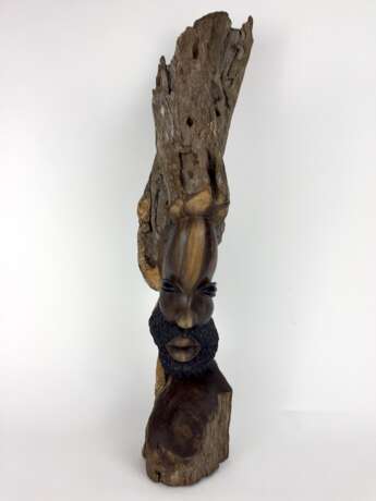 Seltene Skulptur / Plastik: Afrikanischer Buschmann / Stammes-Mann, Südafrika, Afro-Gelbholz, aufwendig, sehr selten! - Foto 9