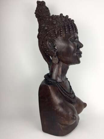Afro-Gelbholz-Skulptur: Xhosa-Frau / amaXhosa-Stammesangehörige / schwarzafrikanische Buschfrau, Südafrika 1970, selten! - photo 10