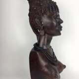 Afro-Gelbholz-Skulptur: Xhosa-Frau / amaXhosa-Stammesangehörige / schwarzafrikanische Buschfrau, Südafrika 1970, selten! - Foto 10